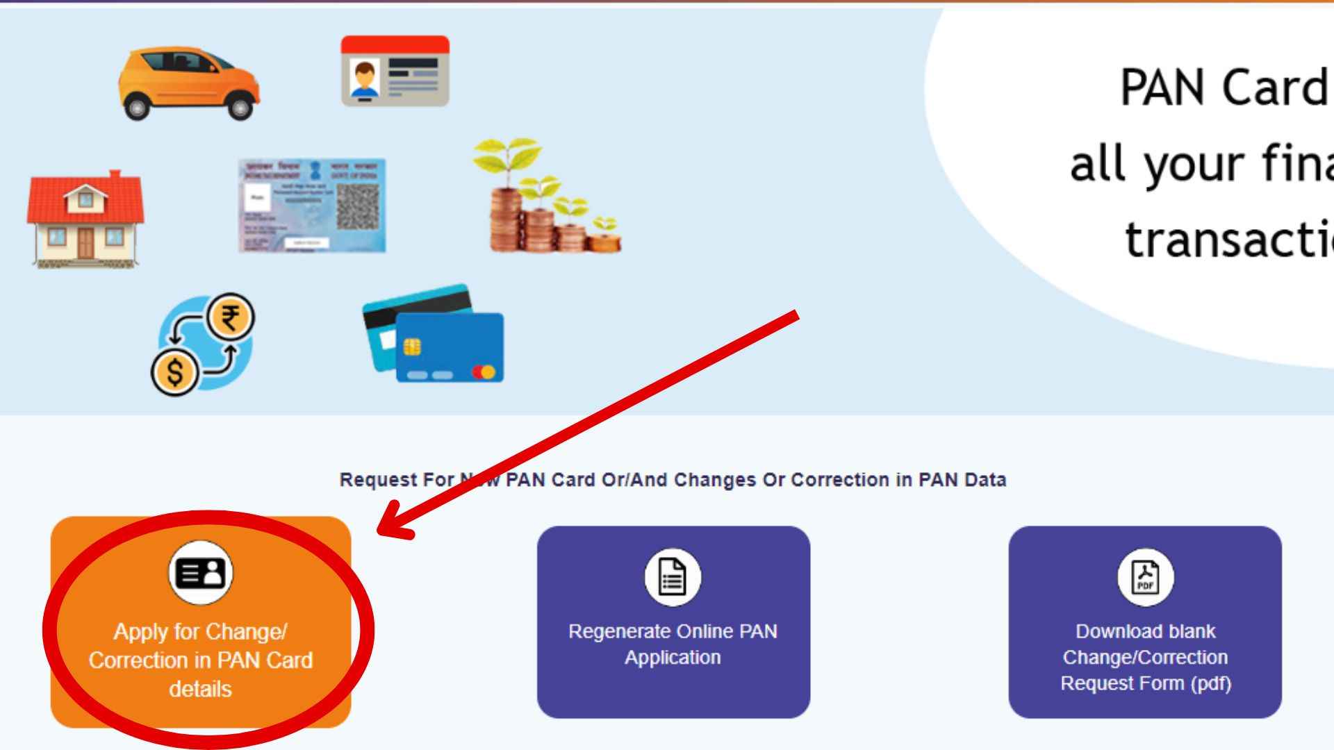 Pan card name change step 3