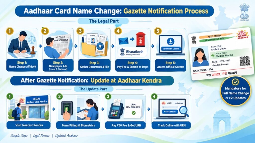 gazette for name change in aadhaar card