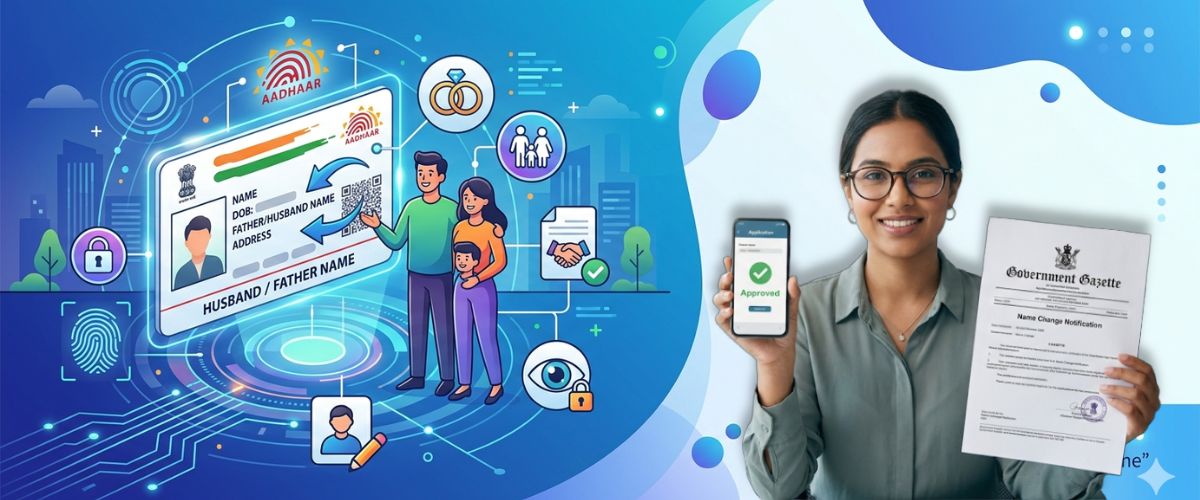 update husband & father name in aadhaar card