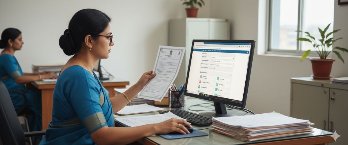 An image displaying a PAN card, an application form for corrections (e.g., Form 49A), and a marriage certificate, essential for PAN Card Name Change After Marriage.